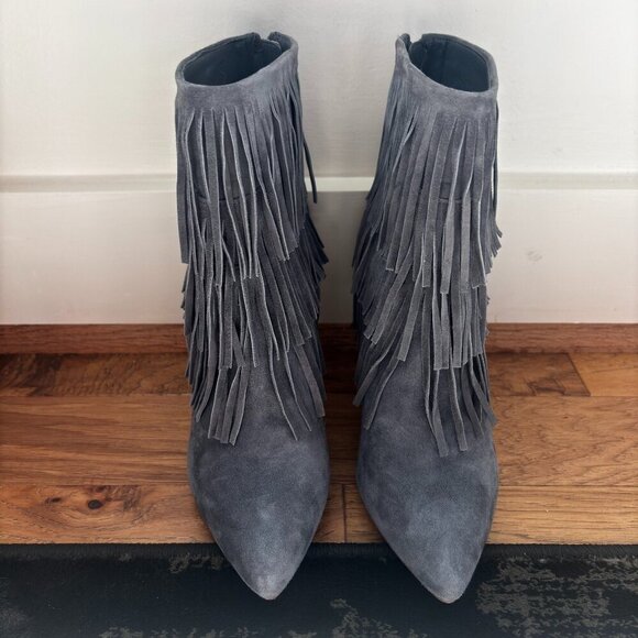 Steve Madden Fringe Suede Ankle Boot in Gray | Women Size 7.5 - Picture 3 of 7